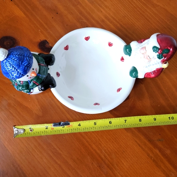 NWOT Christmas Snowman Santa Bowl Cracker Set - Picture 7 of 16
